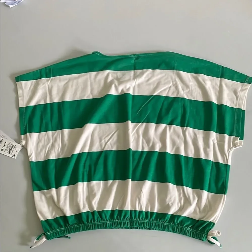 Epic Threads Green and White Striped Short Sleeve Tee